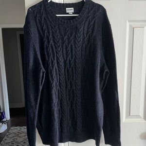Old Navy Men's Dark Navy Cable Knit Crewneck Sweater